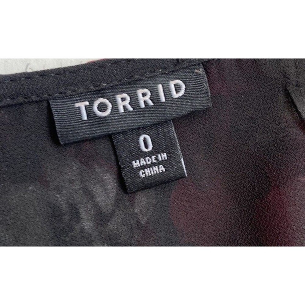 Torrid Womens Romantic Goth Peplum Top Size L Semi Sheer Dark Feminine Babydoll - Picture 12 of 16